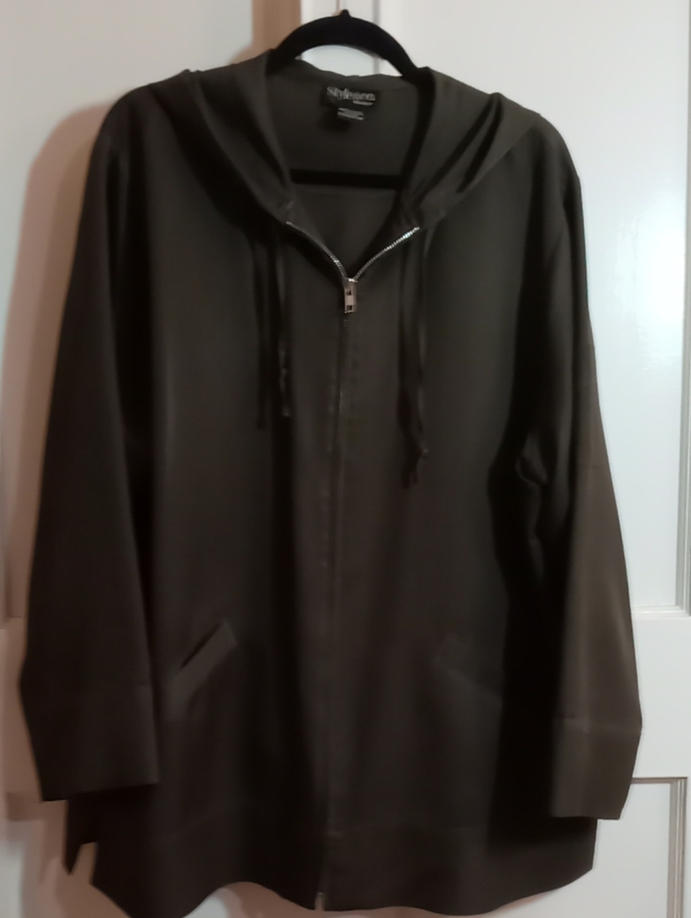 Style & Co. Olive Green Lightweight Zip Hoodie Jacket